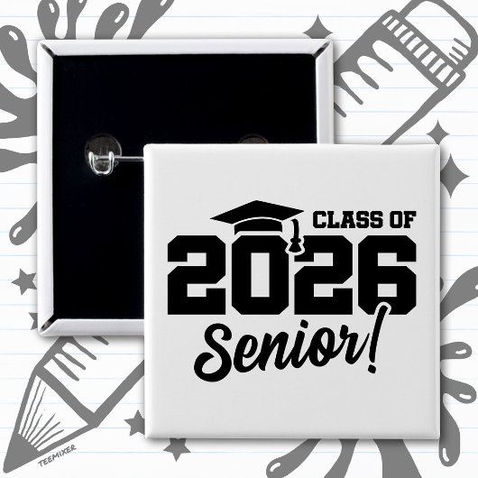 Class of 2026 Senior Varsity Graduation Fun Quote 缶バッジ