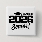 Class of 2026 Senior Varsity Graduation Fun Quote 缶バッジ (正面)