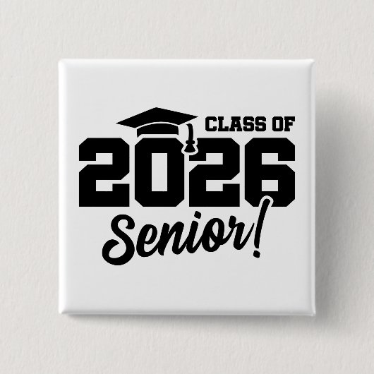 Class of 2026 Senior Varsity Graduation Fun Quote 缶バッジ (正面)