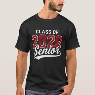 Class of 2026 Senior Vintage Collegiate Typography Tシャツ