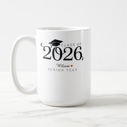Class of 2026 Senior Year Graduation Custom Name  コーヒーマグカップ (左)