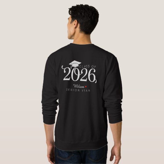 Class of 2026 Senior Year Graduation Custom Name スウェットシャツ (裏面フル)