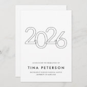 Class of 2026 Simple Graduation Announcement 招待状 (正面/裏面)