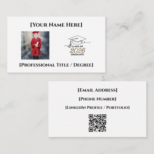Class of 2026 / Tarjeta de Presentación con QR エンクロージャーカード (正面/裏面)