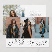 Class of 2026 Typography Grad Photo 案内状 (正面/裏面)