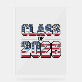 Class of 2026 USA Flag Graduation アクリルサイン
