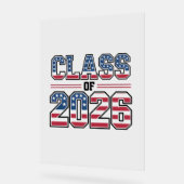 Class of 2026 USA Flag Graduation アクリルサイン (傾斜)