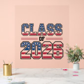 Class of 2026 USA Flag Graduation アクリルサイン (ウェディング)