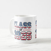 Class of 2026 USA Flag Graduation コーヒーマグカップ (正面左)