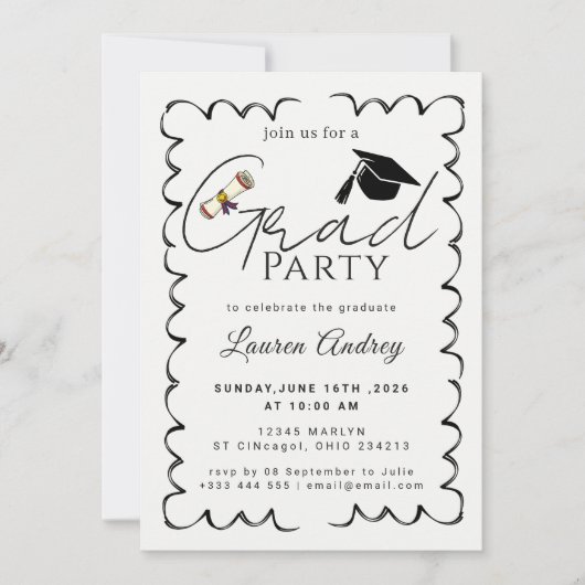 Class of 2027 Graduation Party Invite 招待状 (正面)