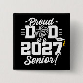 Class of 2027 Senior Graduation Cheer Proud Dad 缶バッジ (正面)