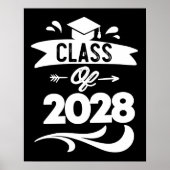 Class of 2028 TShirt Senior 2028 Graduation ポスター (正面)