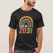 Class Of 2031 Rainbow First Last Day Graduation Gr Tシャツ (正面)