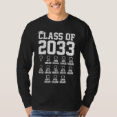 Class Of 2033 Grow With Me Check Mark First Day Of Tシャツ (正面)