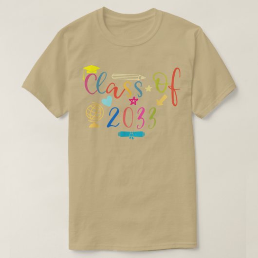 Class Of 2033 Grow With Me Graduation First Day Of Tシャツ (デザイン正面)