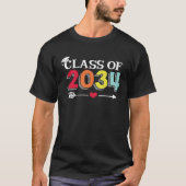 Class Of 2034 Grow With Me Kindergarten K 12 Arrow Tシャツ (正面)