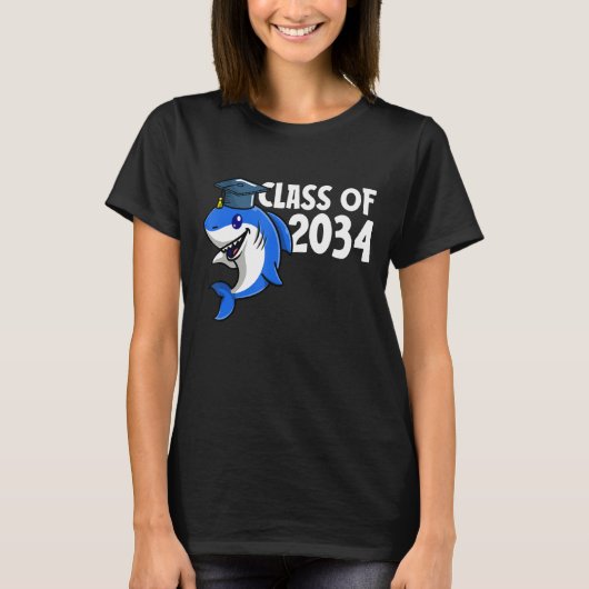 Class Of 2034 Shark Graduate Pre K Kindergarten Pr Tシャツ (正面)