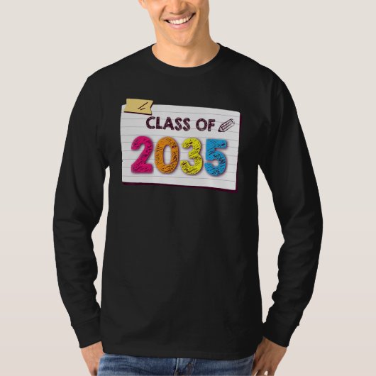 Class Of 2035 Grow With Me Graduation First Day Of Tシャツ (正面)