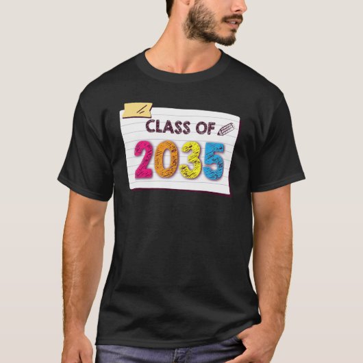 Class Of 2035 Grow With Me Graduation First Day Of Tシャツ (正面)