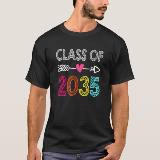 Class Of 2035 Kindergarten Pre K Grow With Me Tシャツ (正面)