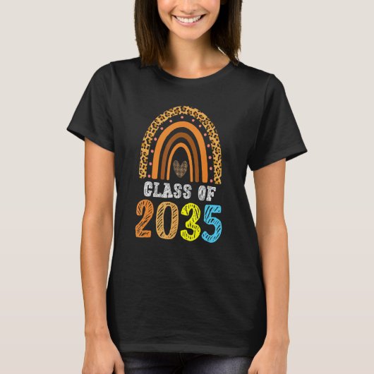 Class Of 2035 Rainbow Leopard Pre k Grow with Me G Tシャツ (正面)