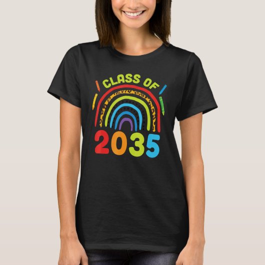 Class of 2035 Rainbows Grow  Back to School Grad P Tシャツ (正面)