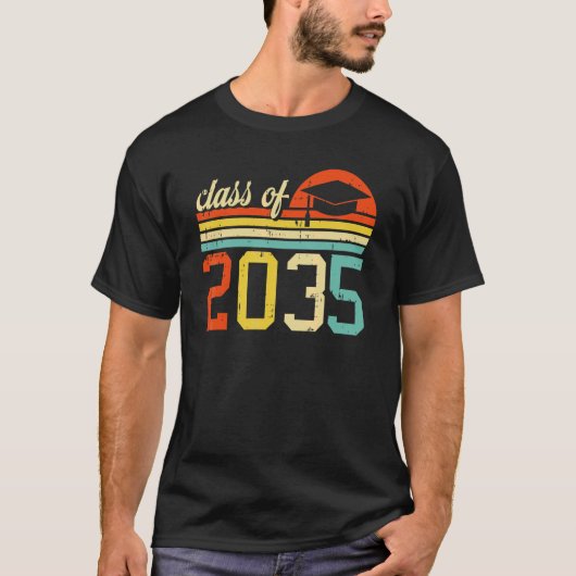 Class Of 2035 Retro Pre K Kindergarten Pre School  Tシャツ (正面)