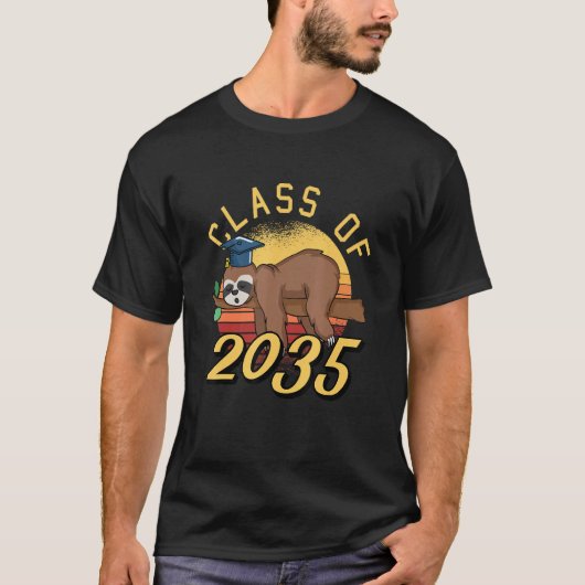 Class Of 2035 Sloth Sleeping Pre K Kindergarten Pr Tシャツ (正面)