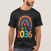 Class of 2036 First Day School Kindergarten Rainbo Tシャツ (正面)