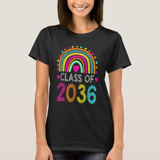 Class Of 2036 Rainbow Pre K Kindergarten Graduatio Tシャツ (正面)
