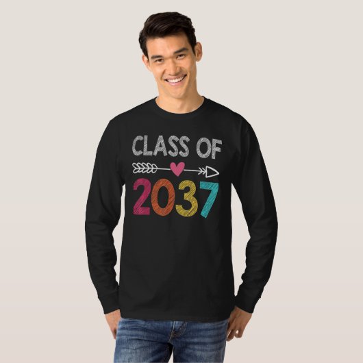 Class Of 2037  Pre K Graduate Preschool Graduation Tシャツ (正面フル)