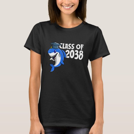Class Of 2038 Shark Graduate Pre K Kindergarten Pr Tシャツ (正面)
