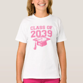 Class of 2039 Ornate Pink Graduation Cap Design Tシャツ