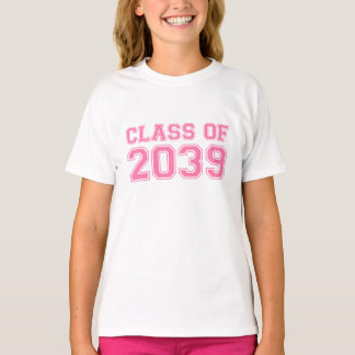 Class of 2039 Pink Varsity Future Graduate Tシャツ