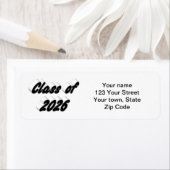 Class of 206 black typography graduation ラベル (インサイチュ)