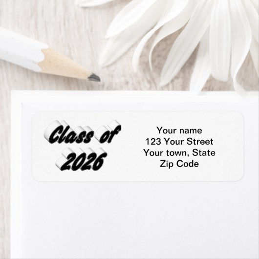 Class of 206 black typography graduation ラベル (インサイチュ)