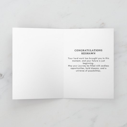 Class of 20XX Custom Photo Orion Nebula Graduation カード (内部)