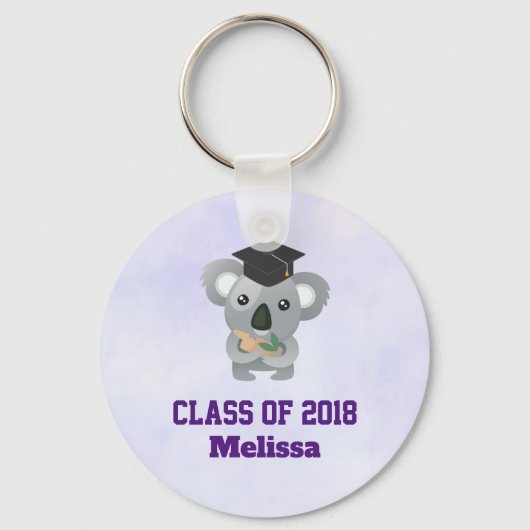 Class of 20xx Cute Koala Bear in Graduation Cap キーホルダー (正面)