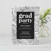 Class of Any Year – 卒業パーティー黒いストライプ 招待状 (スタンド正面)