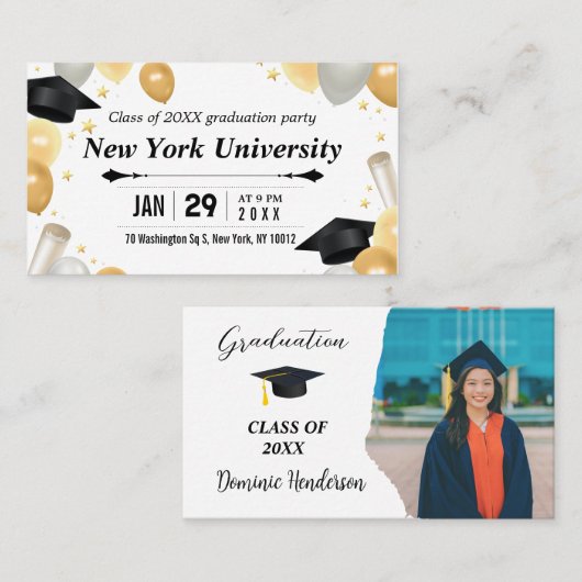 class of business cards graduate 名刺 (正面/裏面)