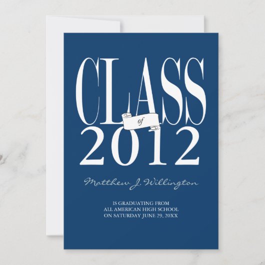 Class of Grad招待状/発表：ネイビー 招待状 (正面)