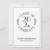 Class of Grad Photo モダンタイポグラフィ 案内状 (裏面)