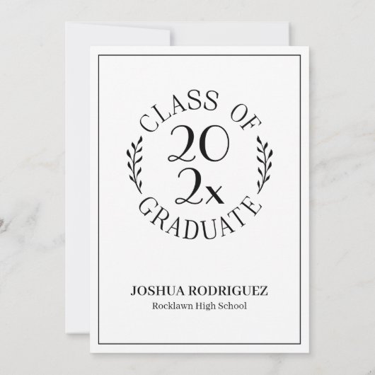 Class of Grad Photo モダンタイポグラフィ 案内状 (裏面)