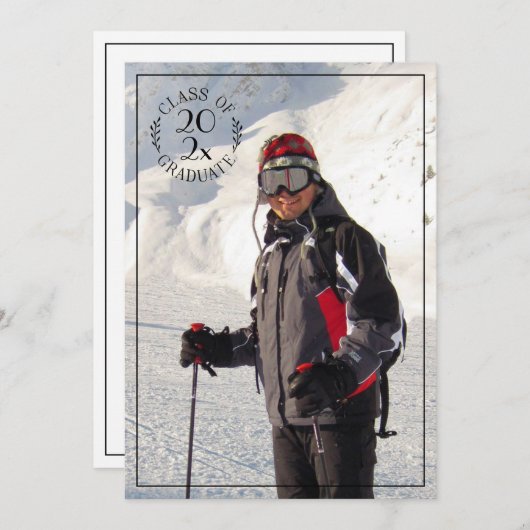 Class of Grad Photo モダンタイポグラフィ 案内状 (正面/裏面)