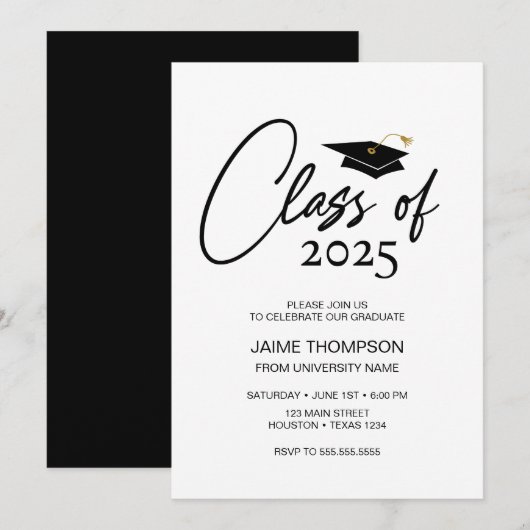 Class of Modern Graduation Invitation 招待状 (正面/裏面)