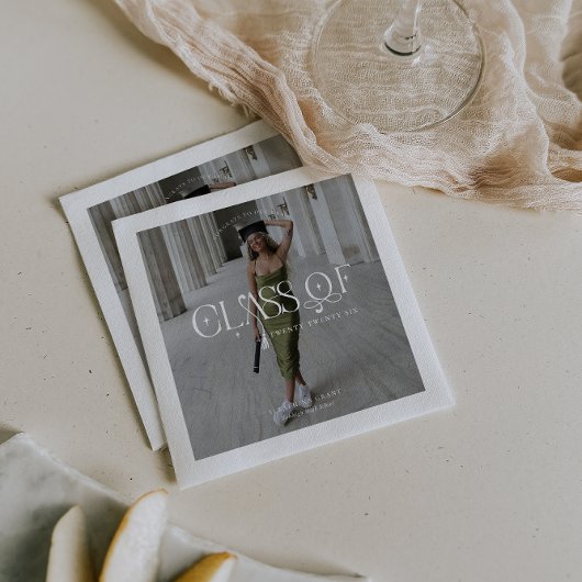 Class Of | Modern Personalized Graduation Photo スタンダードカクテルナプキン