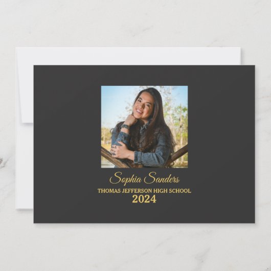 Class of Party Graduation Elegant 2 photos 招待状 (裏面)