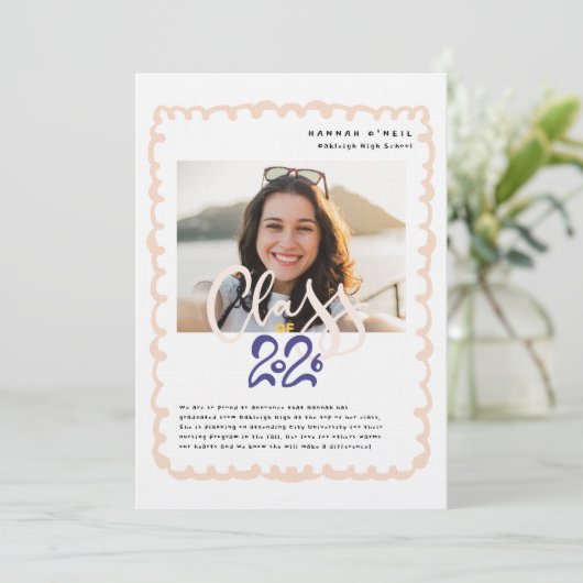Class Of Personalized Graduation Announcement 招待状 (スタンド正面)