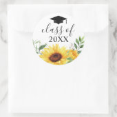 Class of Sunflowerフローラ水色 ラウンドシール (バッグ)