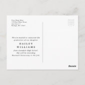 Class of Year写真卒業のお知らせ ポストカード (裏面)